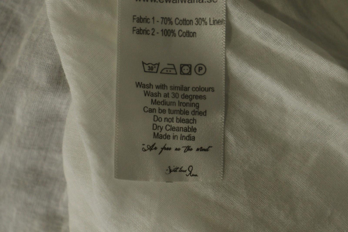 EWA I WALLA White Cotton Round Neck Long Sleeve High Low Blouse Top – Size M