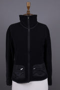 Frauenschuh Balck High Neck Pockets Full Zip Fleece Jacket – Size L