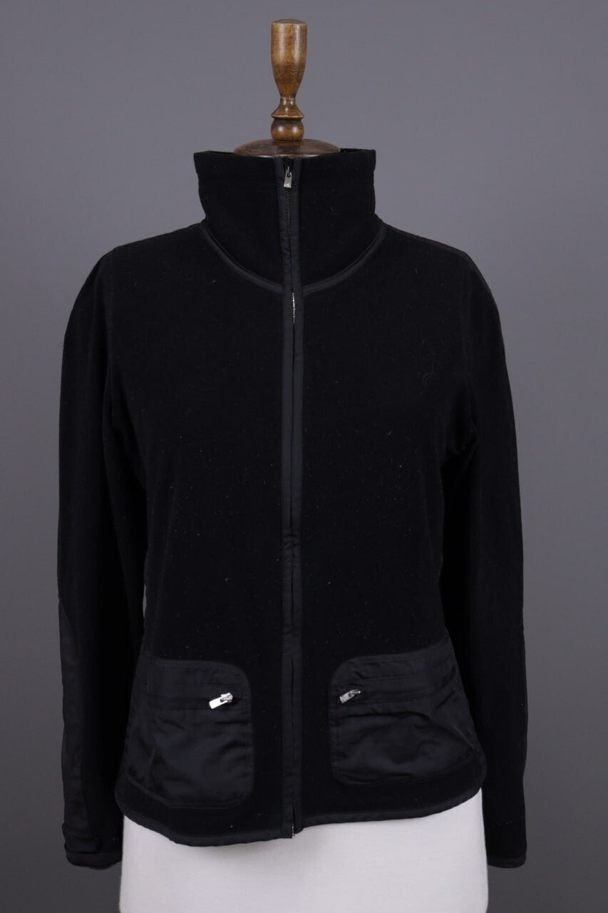 Frauenschuh Balck High Neck Pockets Full Zip Fleece Jacket – Size L