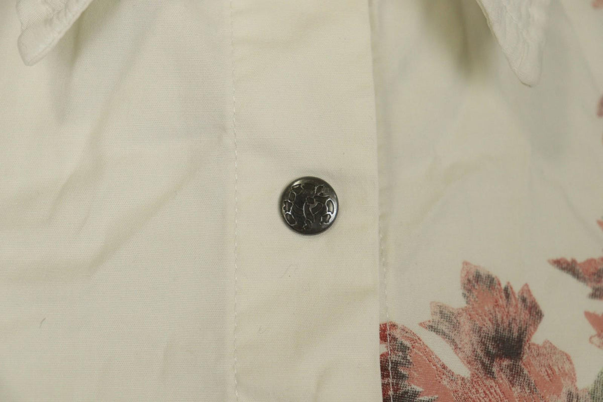 SAVE THE QUEEN White Floral Cotton Lace Long Sleeve Snap Button Shirt Top – Size S