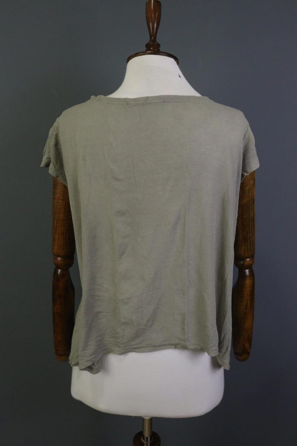 TRANSIT PAR-SUCH Gray Crew Neck Casual Short Sleeve Pullover T-Shirt Top – Size 2