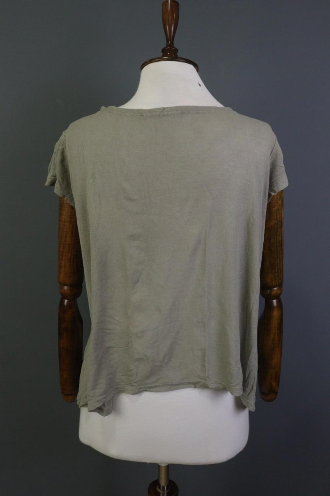 TRANSIT PAR-SUCH Gray Crew Neck Casual Short Sleeve Pullover T-Shirt Top – Size 2