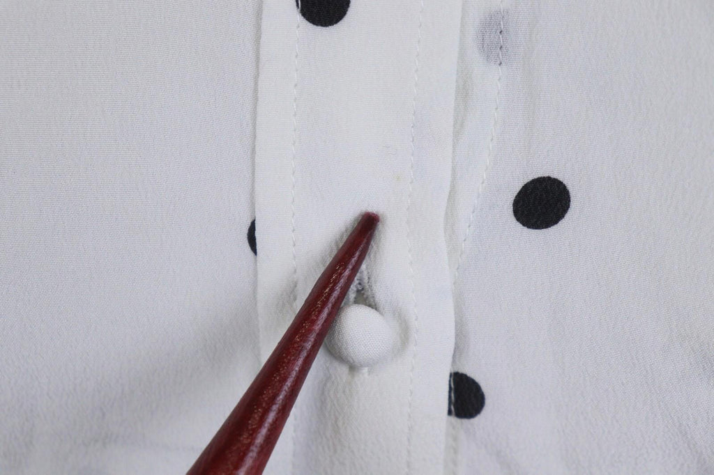 SEZANE Beige Black Polka Dots Long Sleeve Button Up Shirt – Size 36