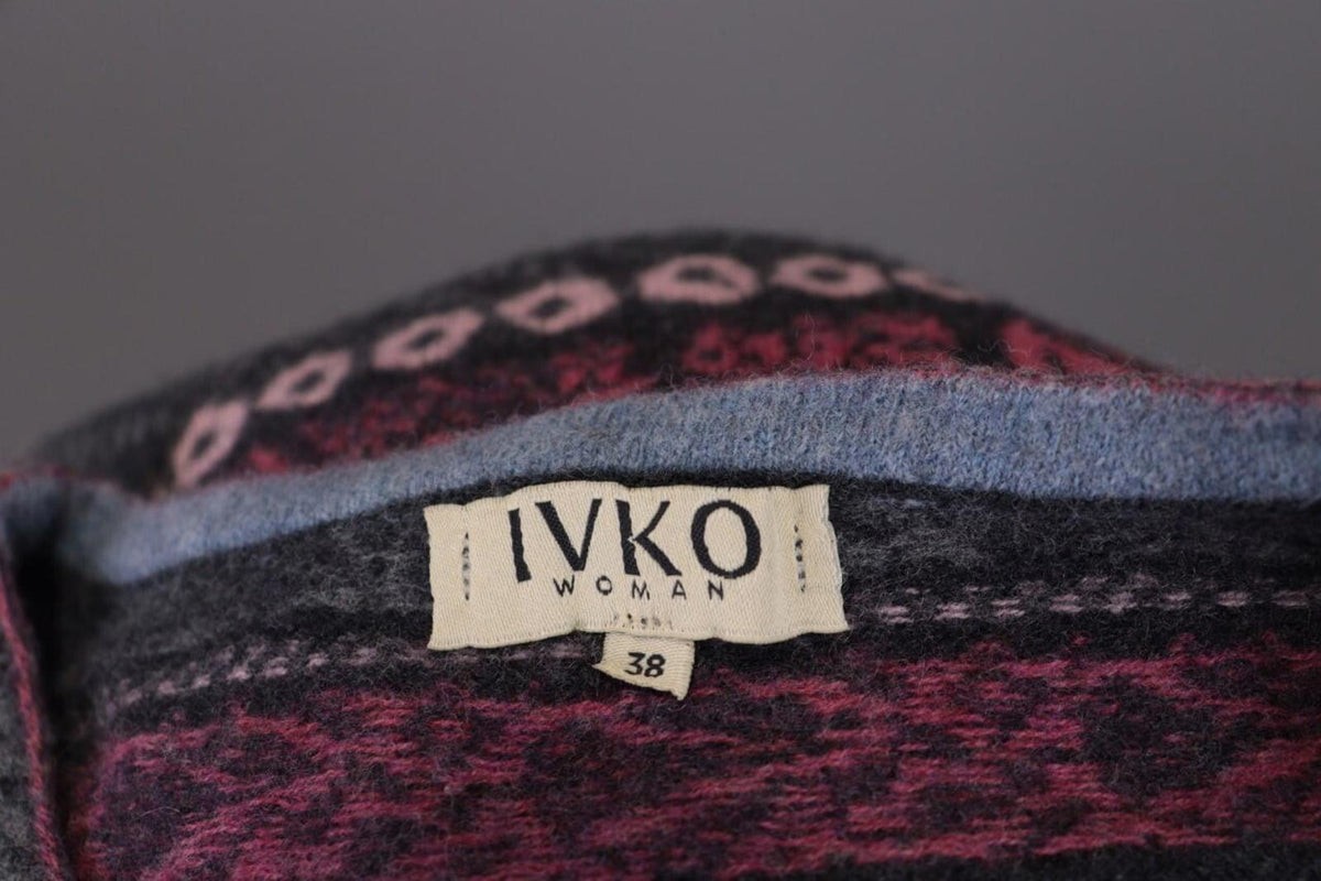 IVKO Multicolor Floral Jacquard Wool Knit Jumper Sweater – Size M / 38
