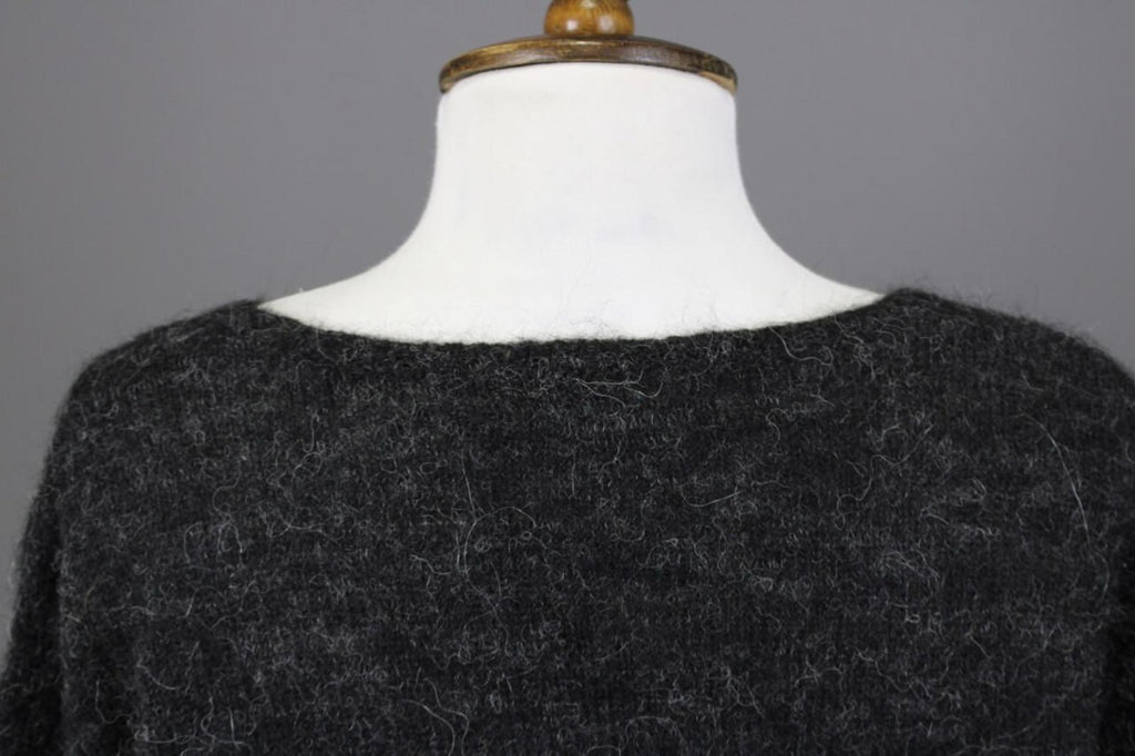 GUDRUN SJODEN Gray Alpaca Wool Knit Lagenlook Long Sleeve Tunic Sweater – Size L