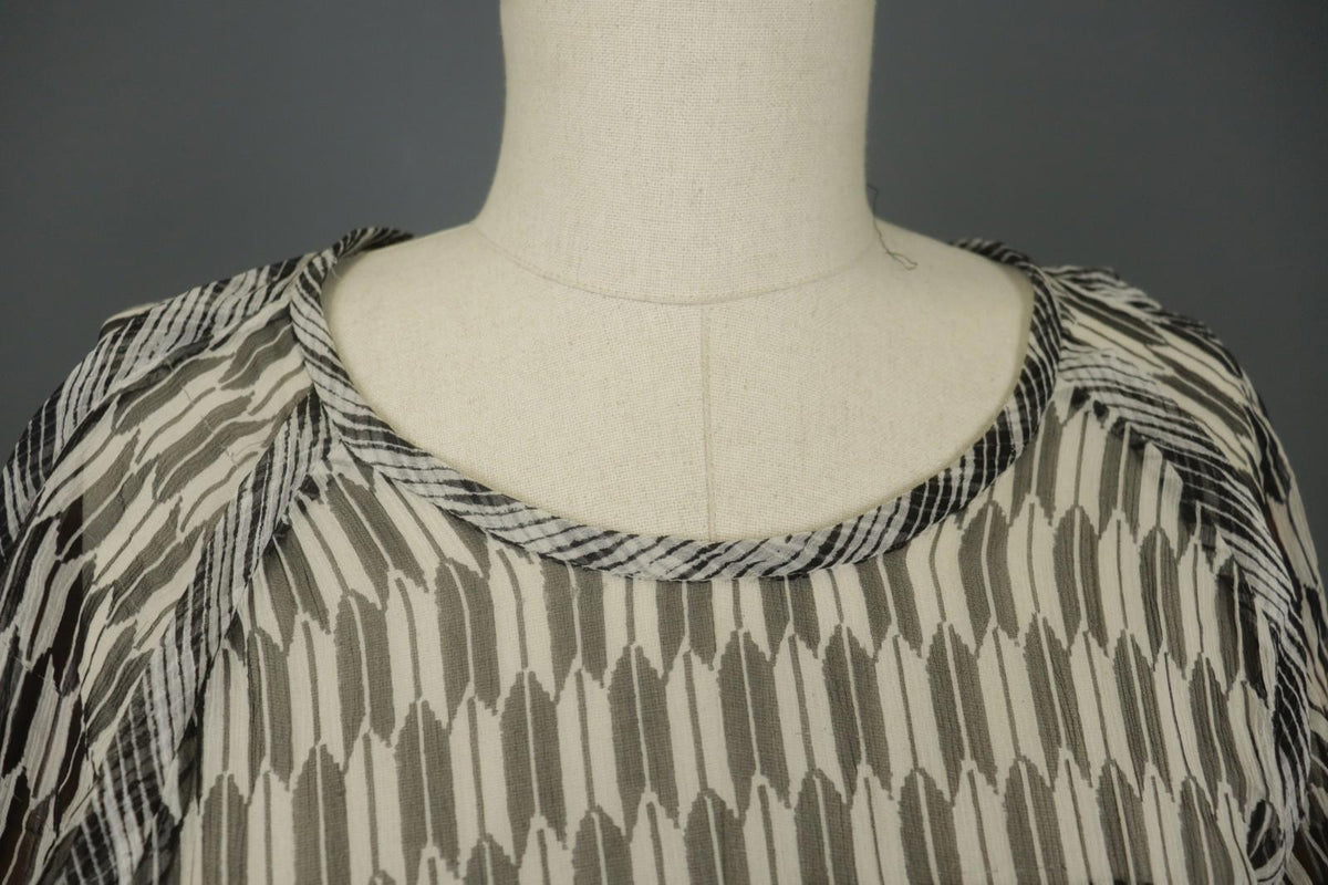 Isabel Marant Etolie Multi Geometric Short Sleeve Round Neck Shift Dress – Size 40