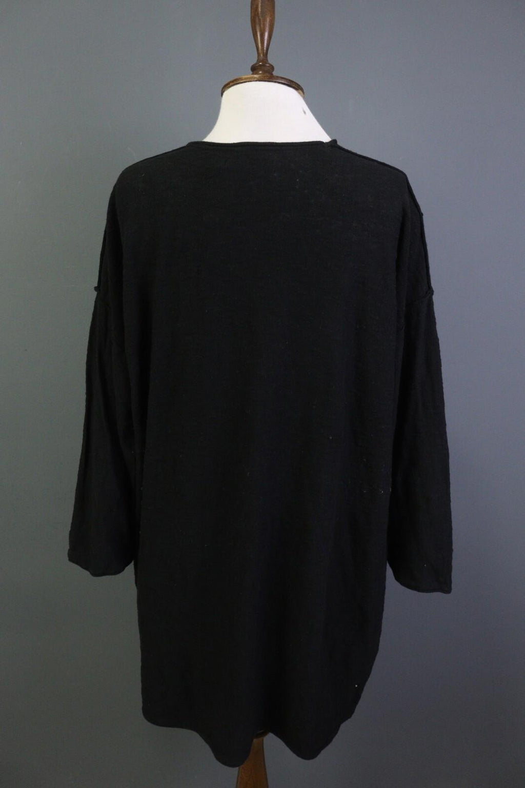 GUDRUN SJODEN Black Long Sleeve Oversized Lagenlook Shirt Dress – Size M
