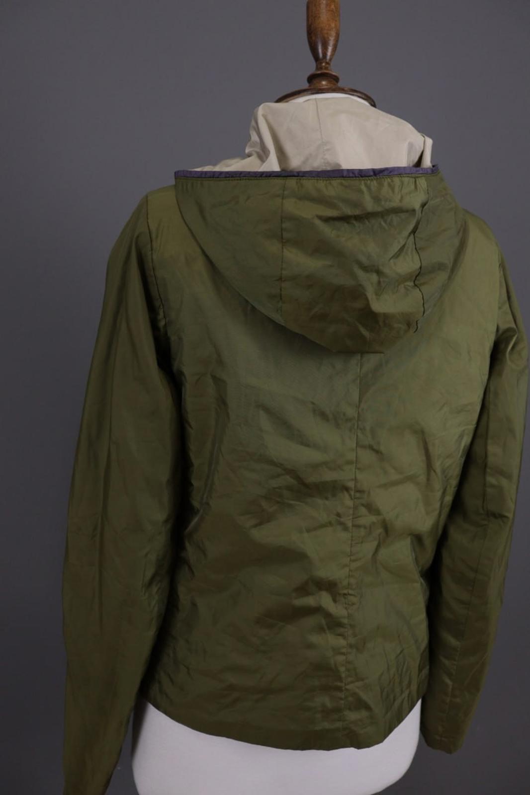 Max Mara Jacket Cream Green Reversible Zipped Pocket Hooded Full Zip – Size 10