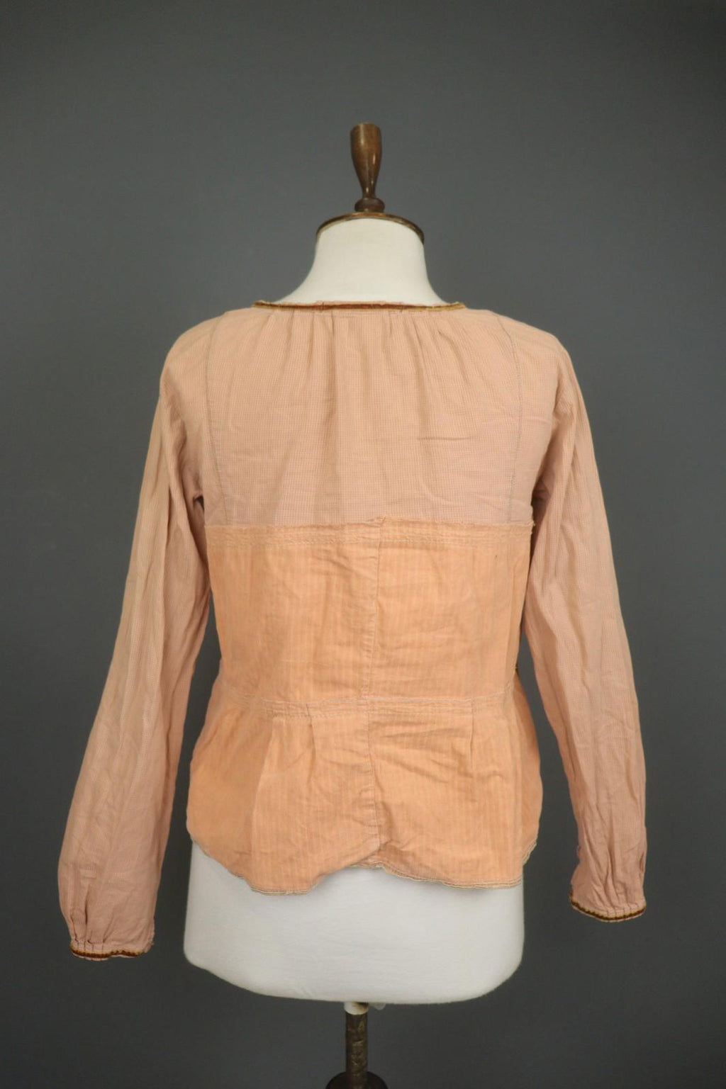Marithé + François Girbaud Orange Cotton Long Sleeve Drawstring Blouse Top Sz 27