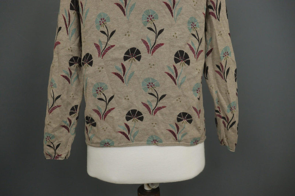 GUDRUN SJODEN Multicolor Floral 100% Cotton Button Front Cardigan Sweater – Size S