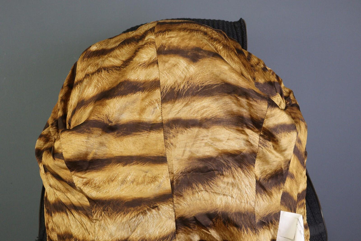 DOLCE&GABBANA Brown and Black Wool Full Zip Sweater with Blazer Jacket – Size 42