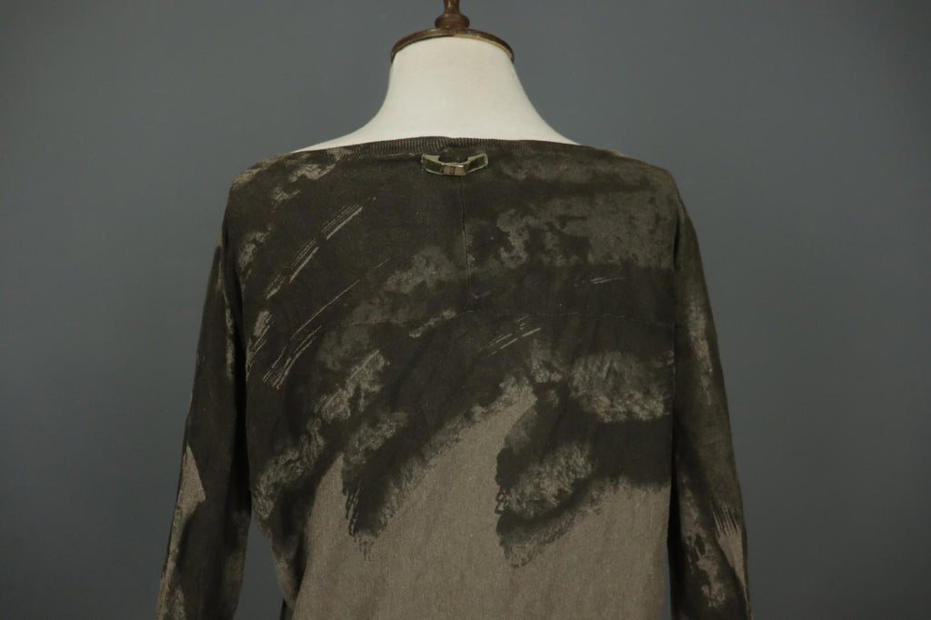 HIGH USE Brown Stretch Round Neck Raglan Sleeve Regular Fit Pullover Sweater M/L
