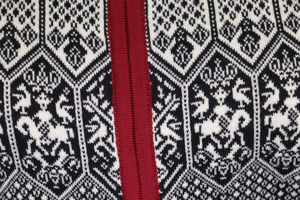 DALE OF NORWAY Multi 100% Wool Fair Isle Knit Crew Neck Full Zip Sweater – Size L