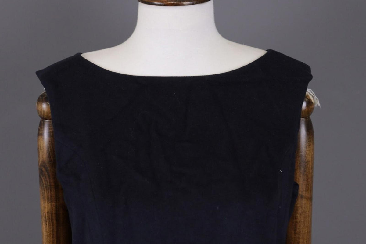 BURBERRY LONDON Blue Wool Angora Lined Sleeveless A-Line Midi Dress – Size 14