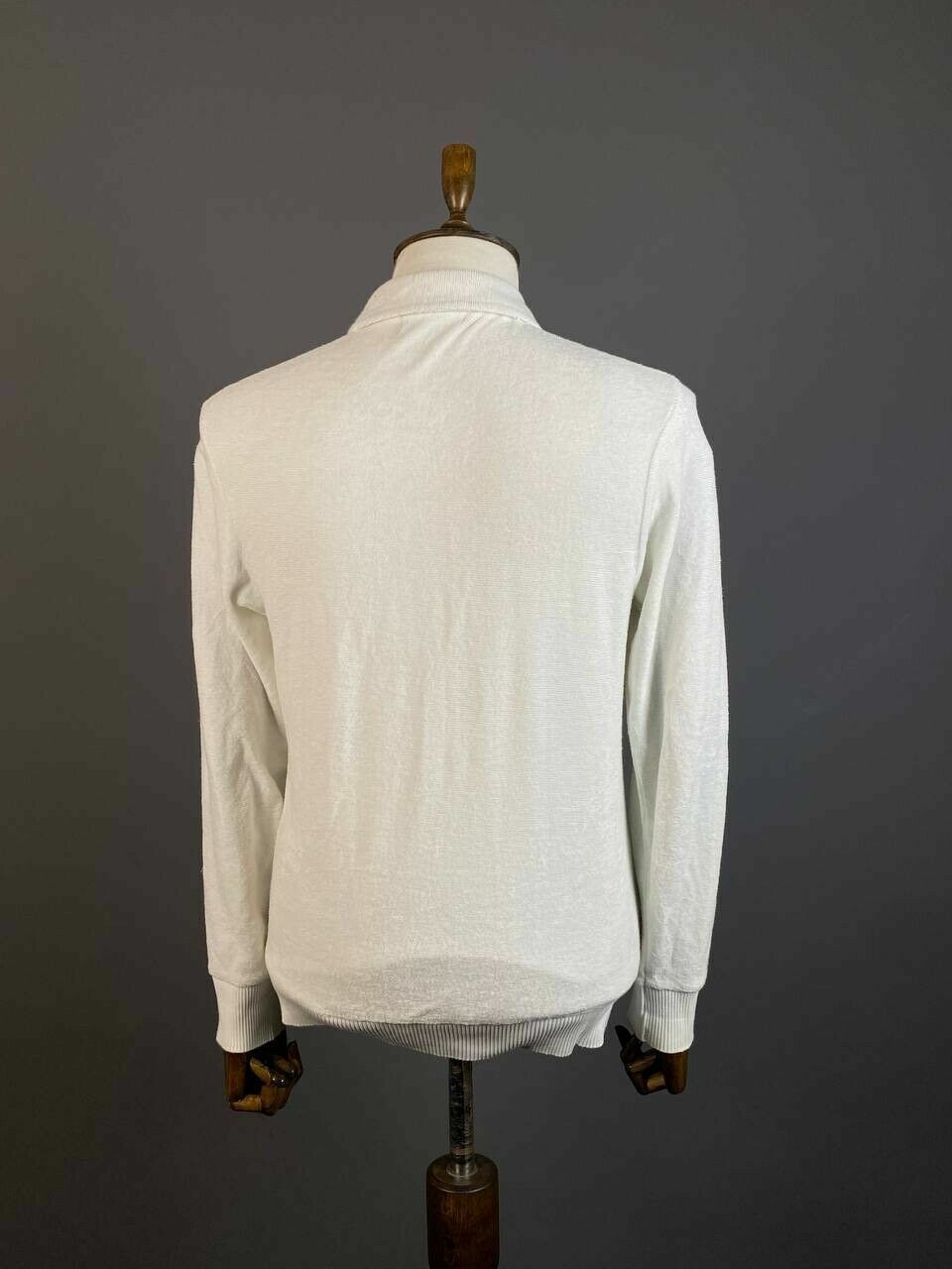 Fred Perry Reissues White Long Sleeze Full Zip Sweater – Men's S