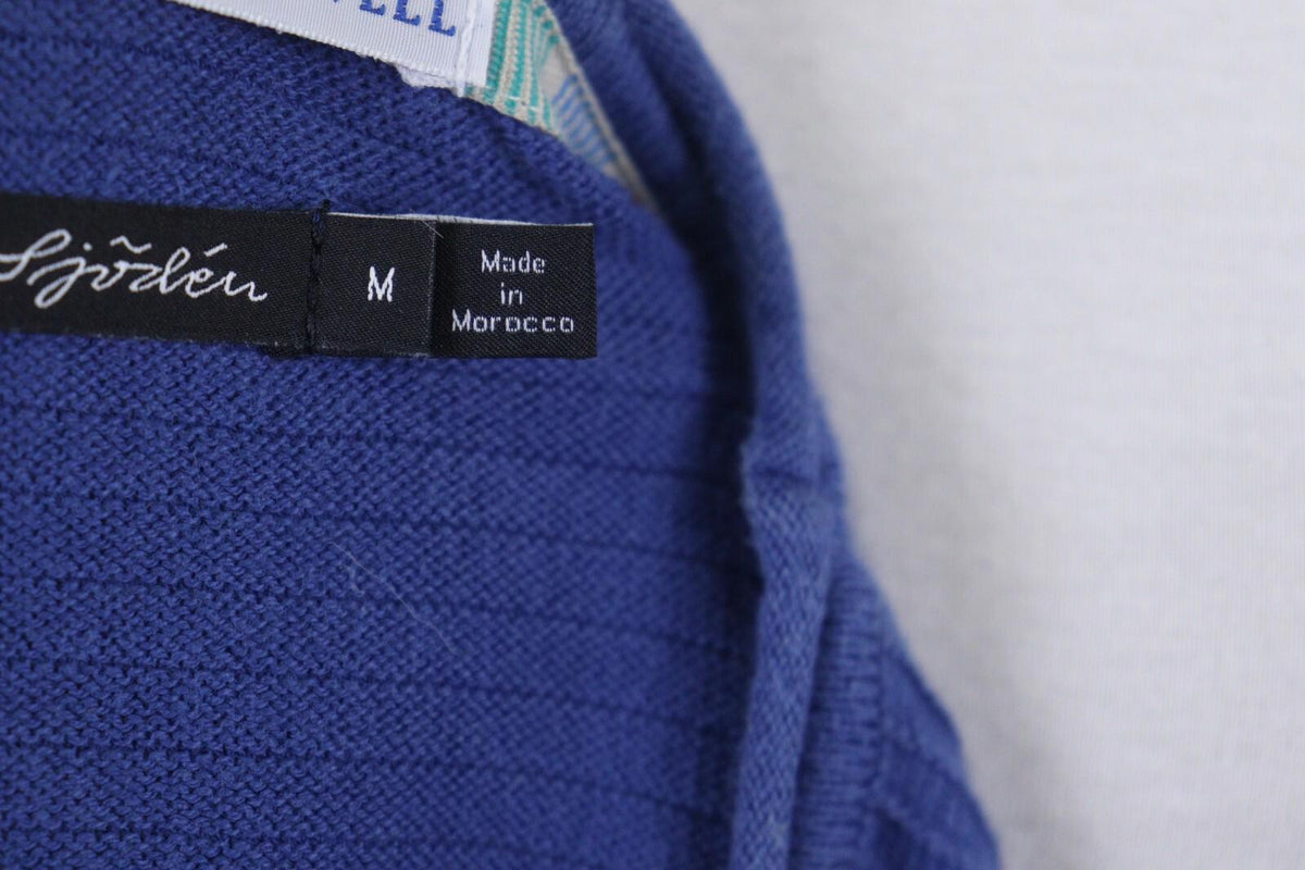 GUDRUN SJODEN Blue Striped Long Sleeve Top Blouse – Size M