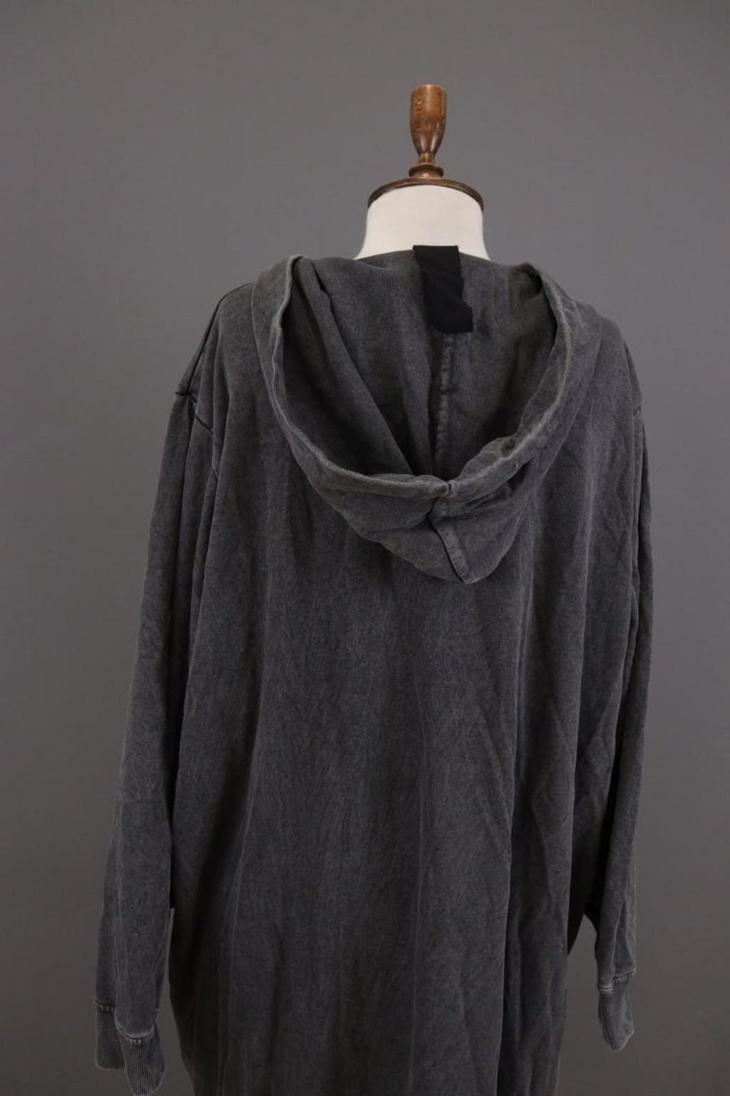 RUNDHOLZ Maxi Dress Gray Acrylic Hooded Ribbed Cuff & Hem Pouch Pocket – Size M