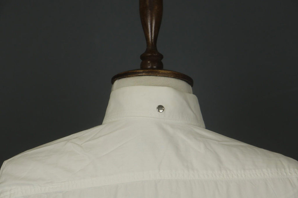 THIERRY MULGER White Long Sleeve Collared Flap Pockets Snap Button Shirt Sz M/L