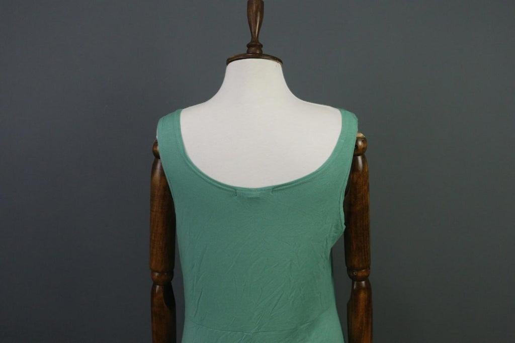 GUDRUN SJODEN Green Classic Scoop Neck Wide Strap Sleeveless Sheath Strap – Size L
