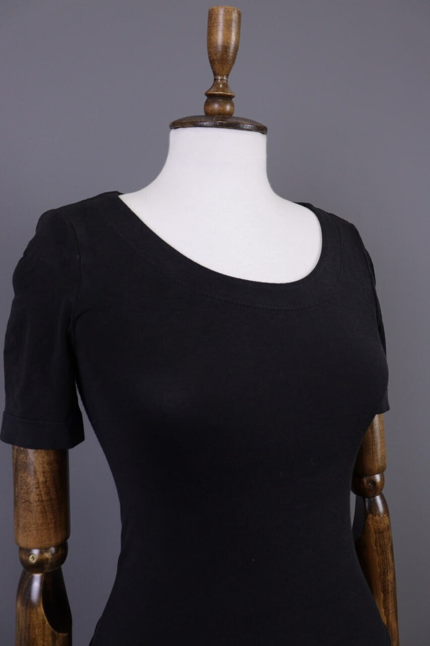 Wolford Black Short Sleeve Bodycon Top Shirt – Size XS