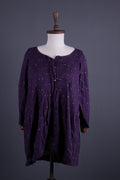 GUDRUN SJODEN Purple Dotted Lagenlook Relaxed Long Sleeve Blouson Dress – Size M