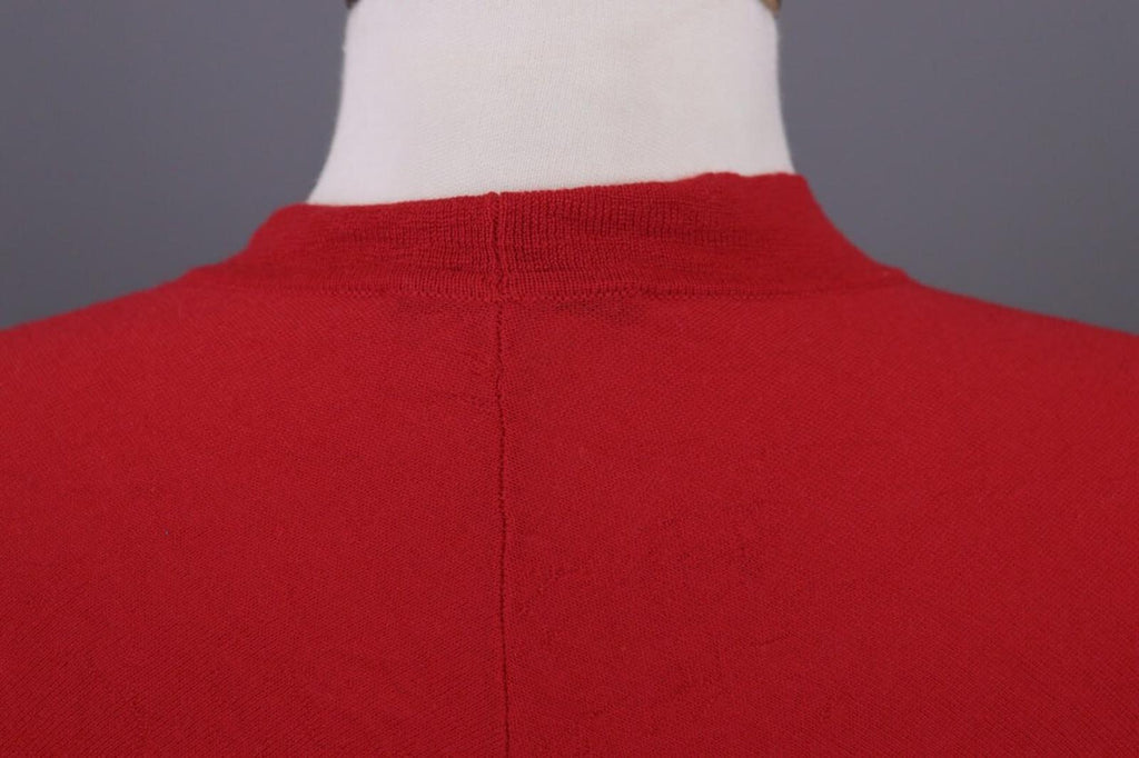 OSKA Red Knit Drape Long Sleeve Button Cardigan Sweater – Size 3