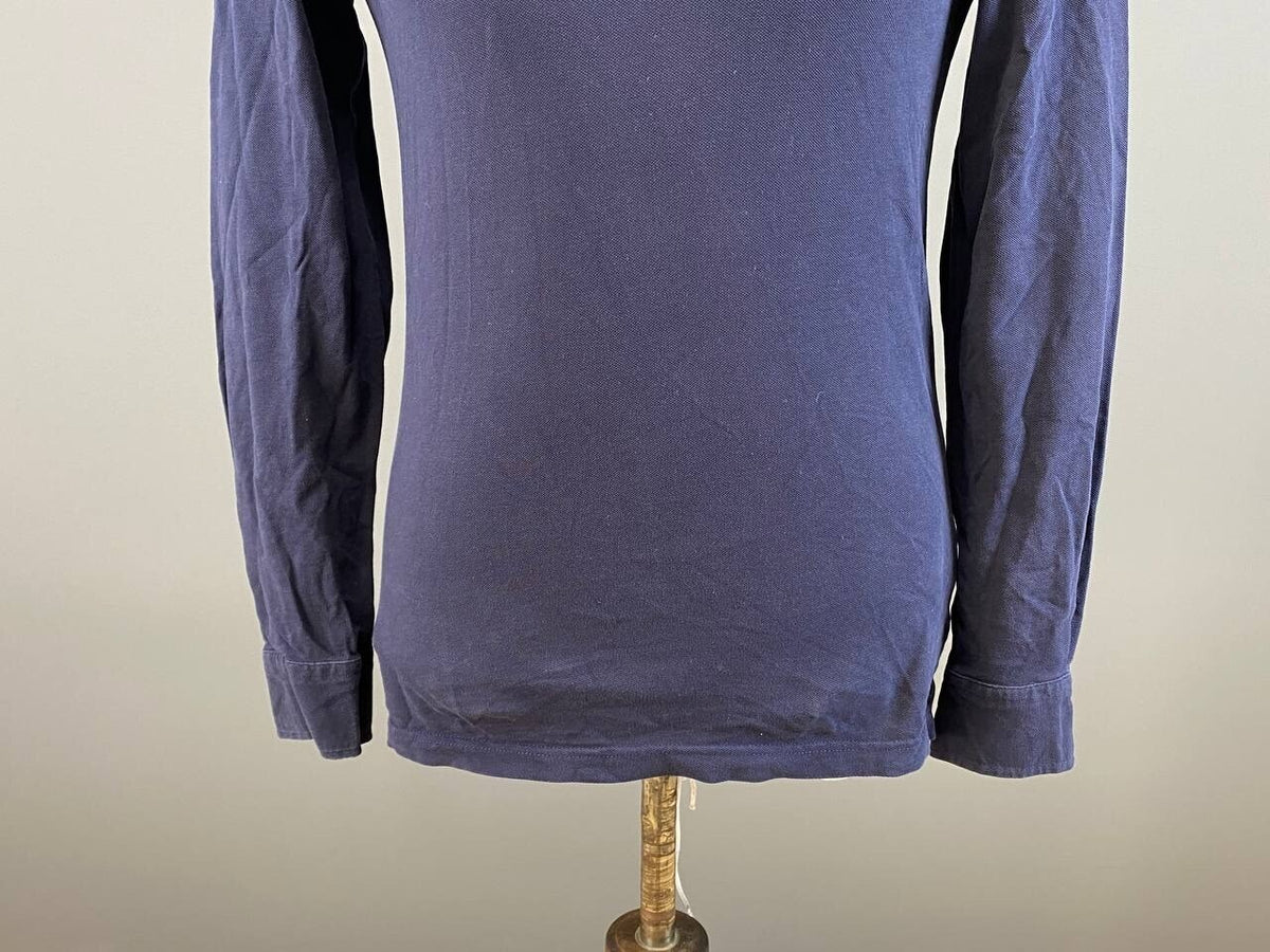 Hackett London Blue #1 Elbow Patches Long Sleeve Rugby Polo Shirt – Size XS – Used