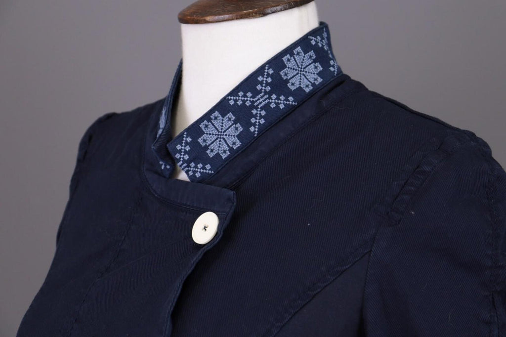 HIGH USE Jacket Navy Blue Denim Double Breasted Lightweight – Size US 6