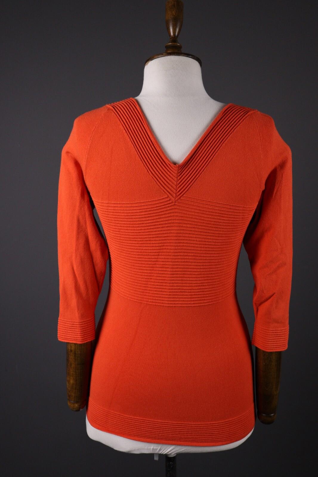 VERSACE COLLECTION Orange Tight Knit 3/4 Sleeve Sweater – Size 44