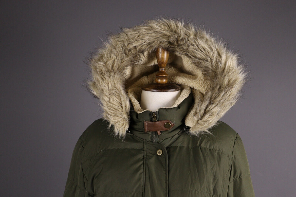 Lauren Ralph Lauren Khaki Down Faux Fur Parka Jacket – Size XL