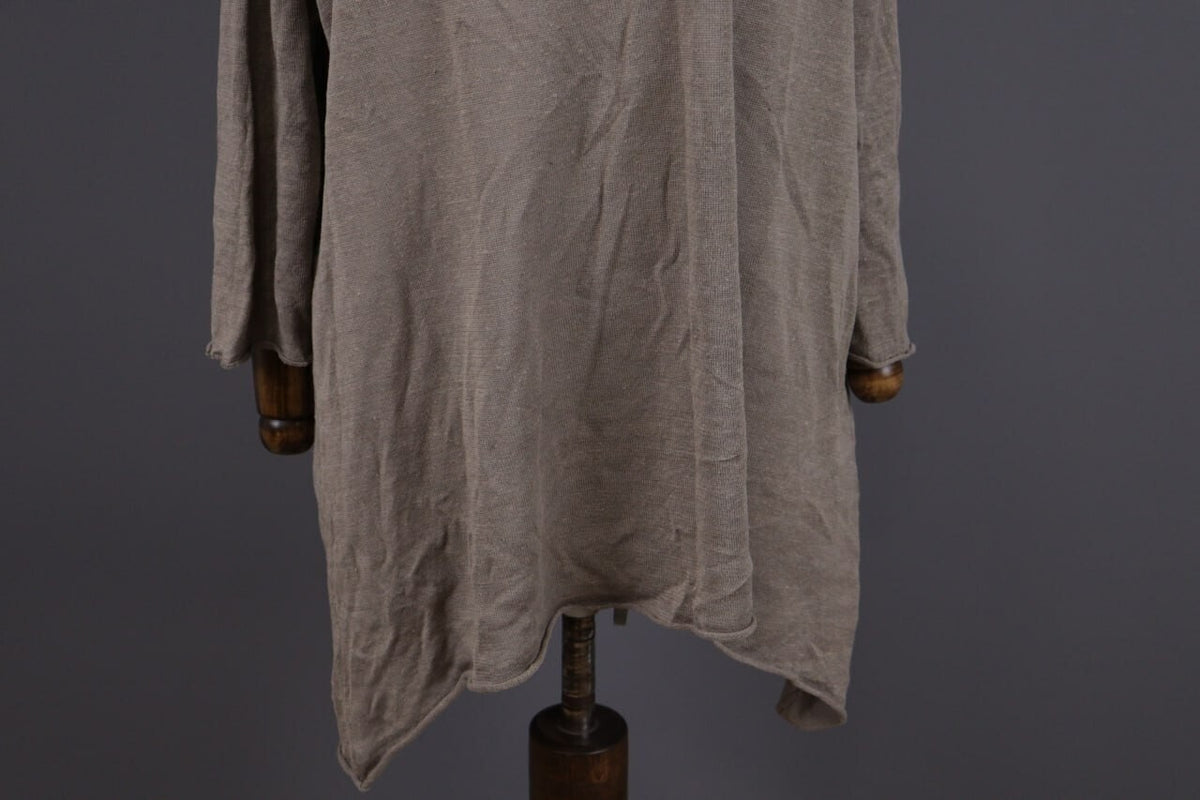 Gudrun Sjoden Brown Linen Lagenlook Long Sleeve Relaxed A-Line Dress – Size L