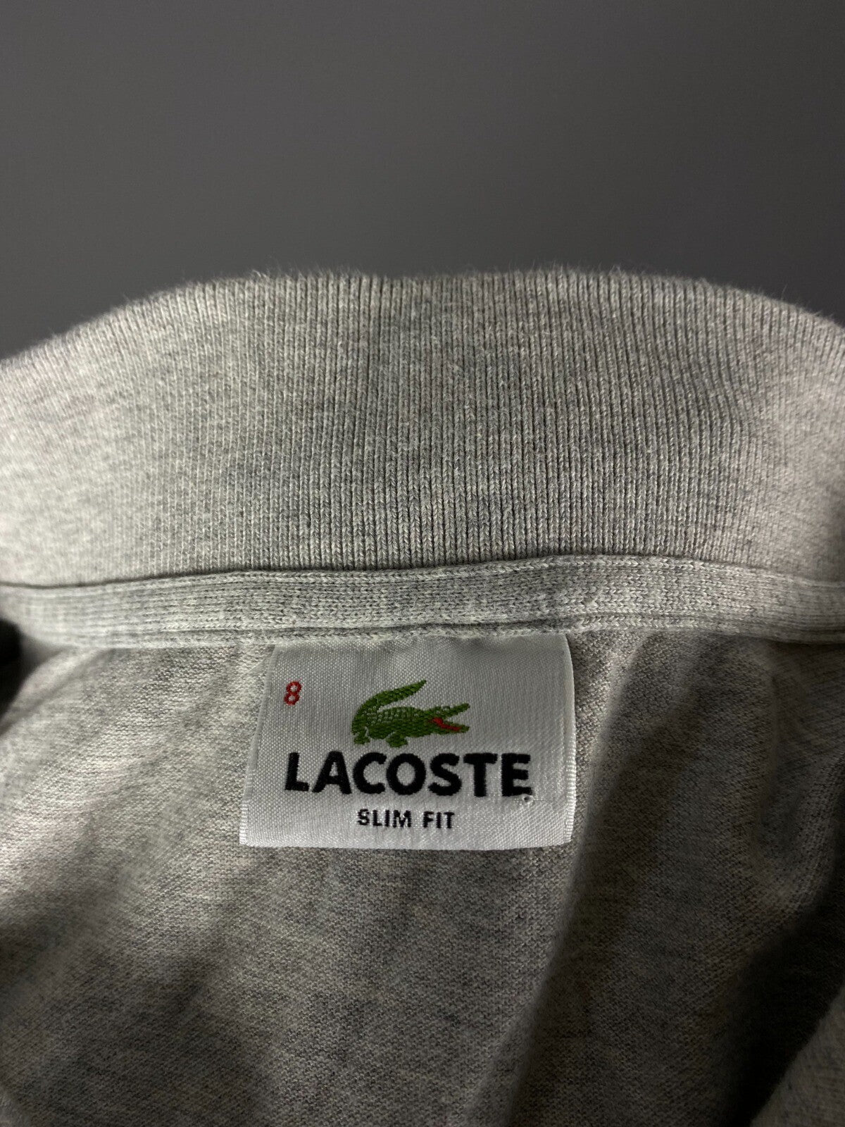 Lacoste Slim Fit Gray Colourblock Long Sleeve Polo Shirt 8 3XL 2XL
