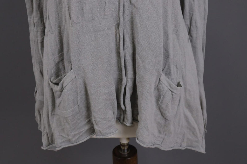RUNDHOLZ Gray Embroidered Lagenloook Relaxed Cardigan Sweater – Size XL
