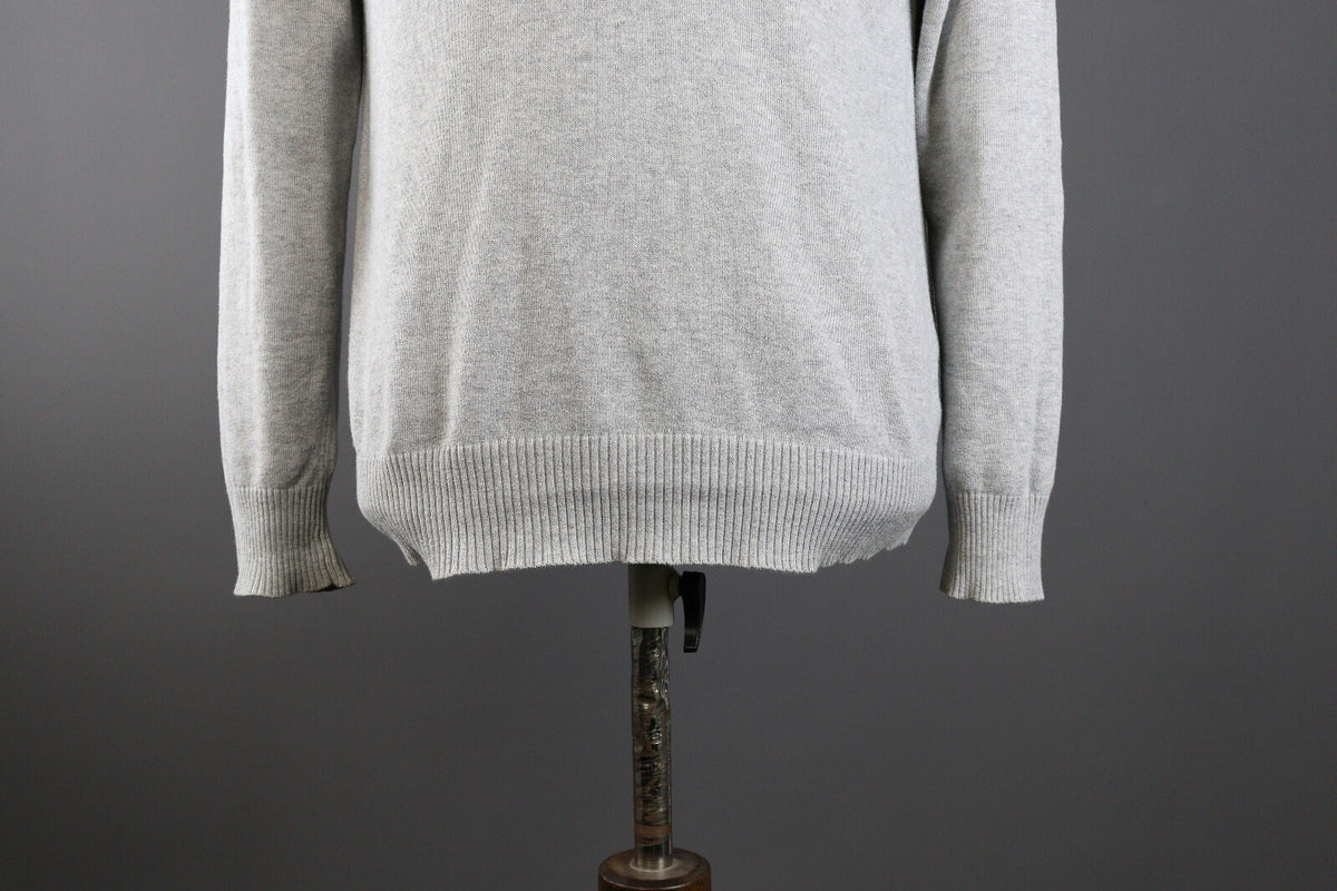 La Martina Buenos Aires Grey Cotton V-Neck Sweater – Men's S