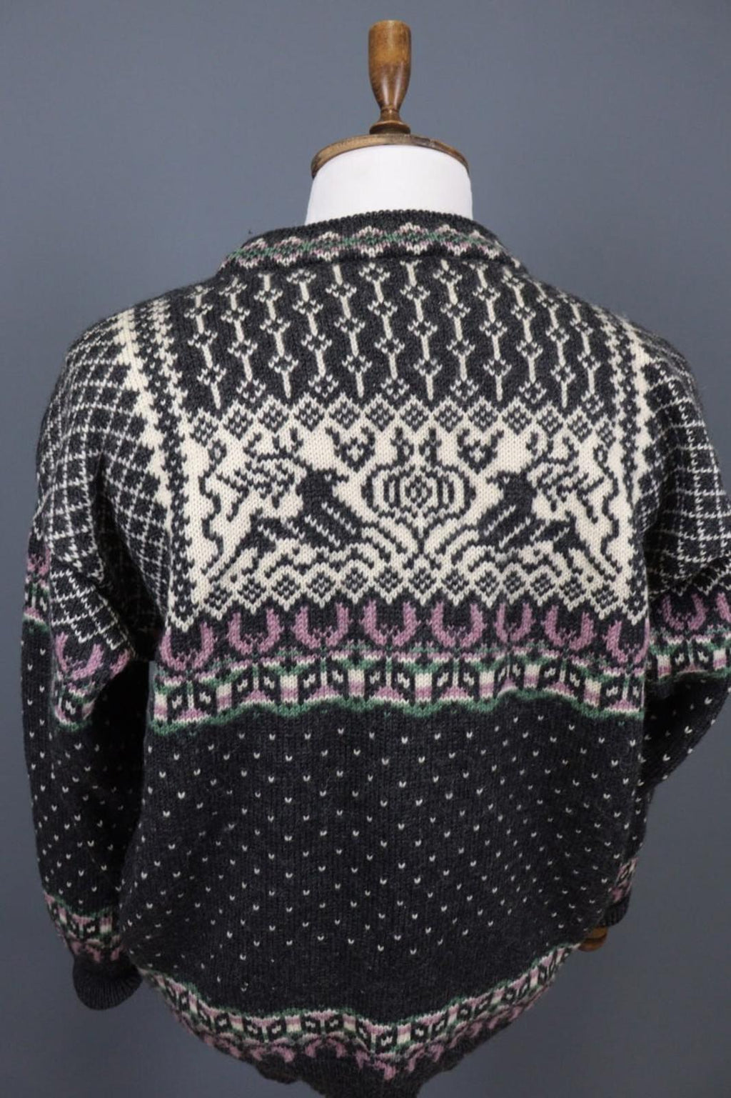 DALE OF NORWAY Black Deer Fair Isle Wool Knit Ski Sweater – Size XXL / 2XL