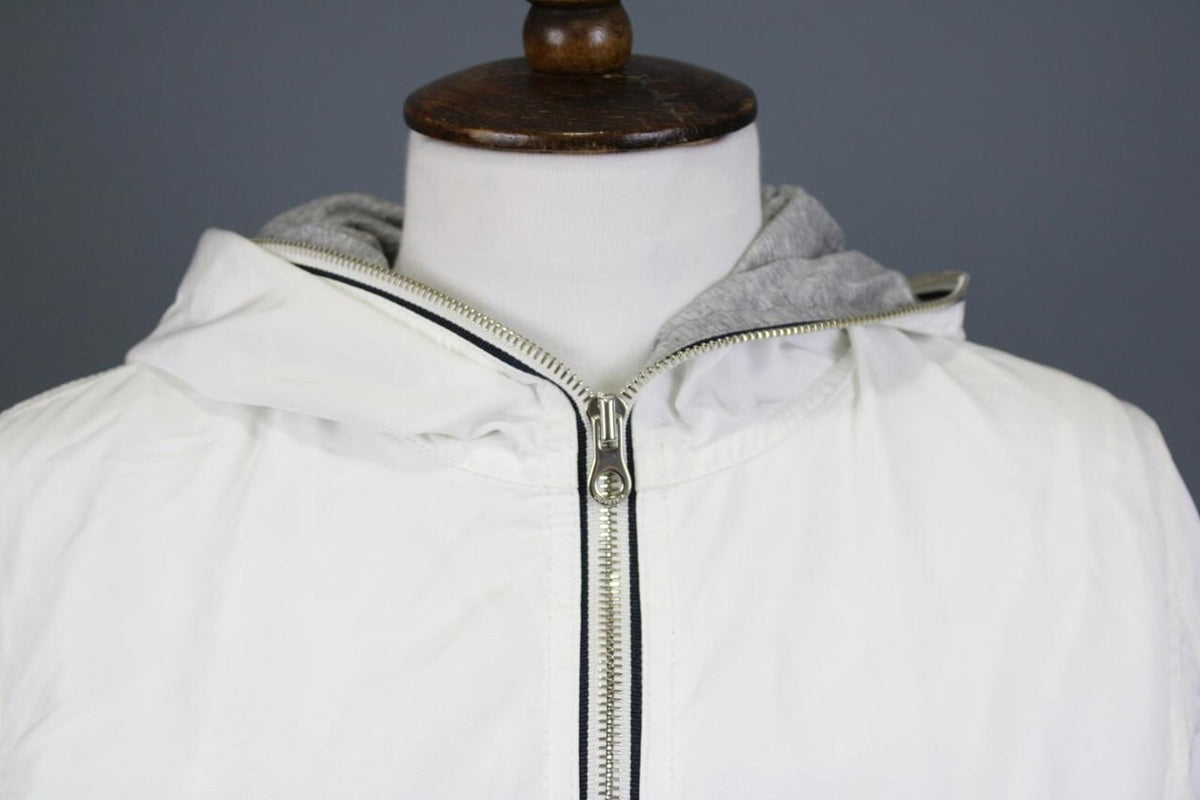 DUVETICA White Lightweight Hooded Full Zip Long Jacket – Size 44