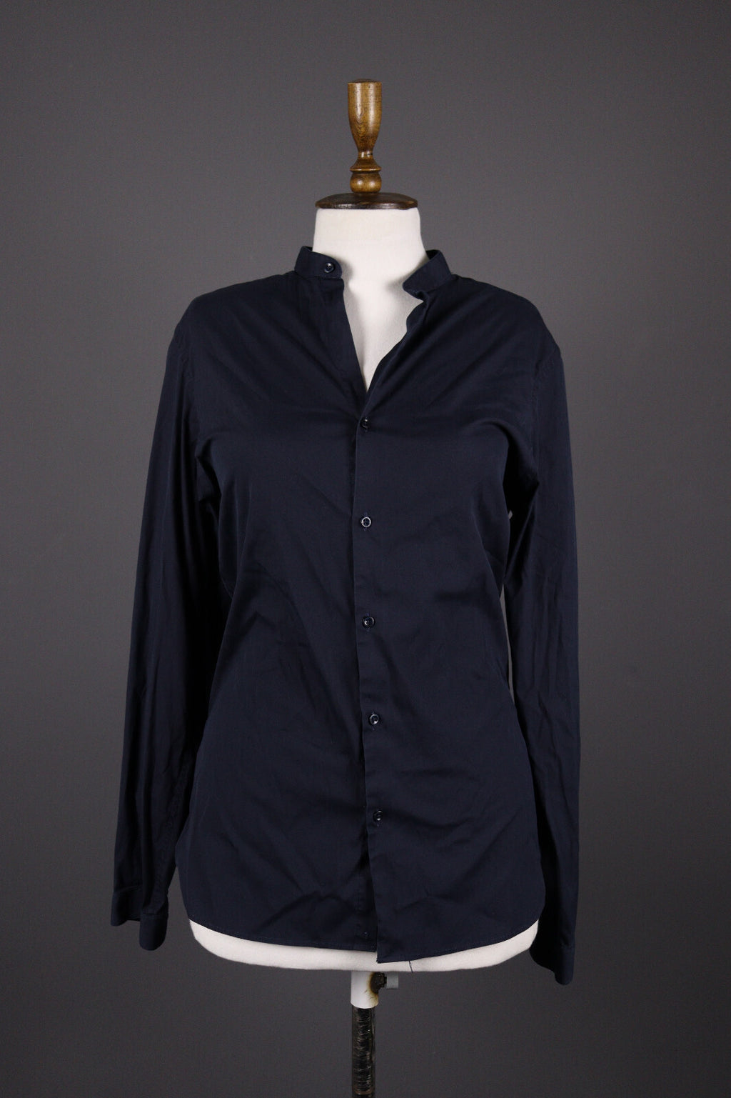 The Kooples Fitted Navy Black Long Sleeve Blouse Shirt – Size M