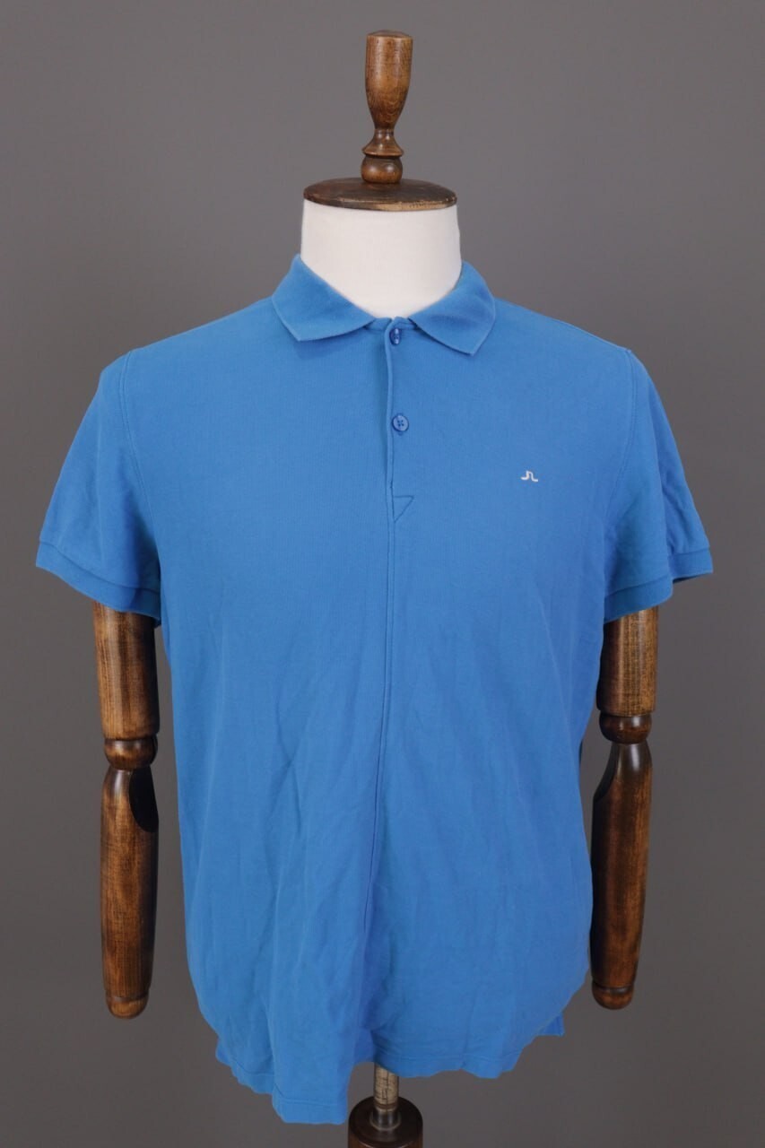 J.Lindeberg Slim Fit Blue Sport Golf Short Sleeve Polo Shirt – Size L