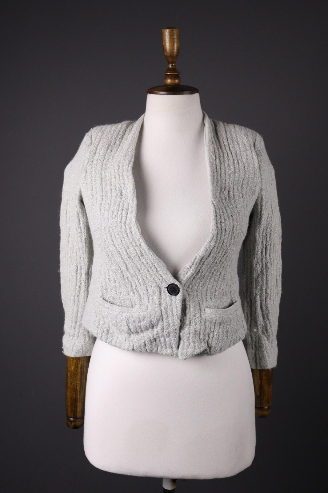 ISABEL MARANT ETOILE Gray Wool Tweed One Button Blazer Jacket – Size 40