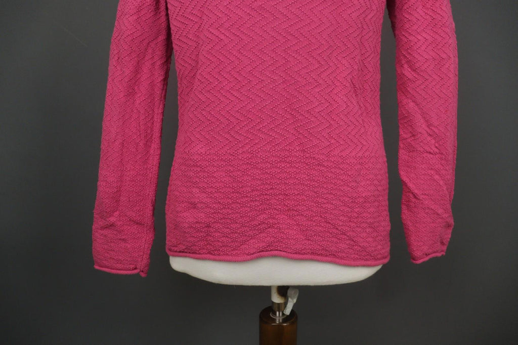 GUDRUN SJODEN Pink Cotton Knitted Long Sleeve Round Neck Pullover Sweater – Size S