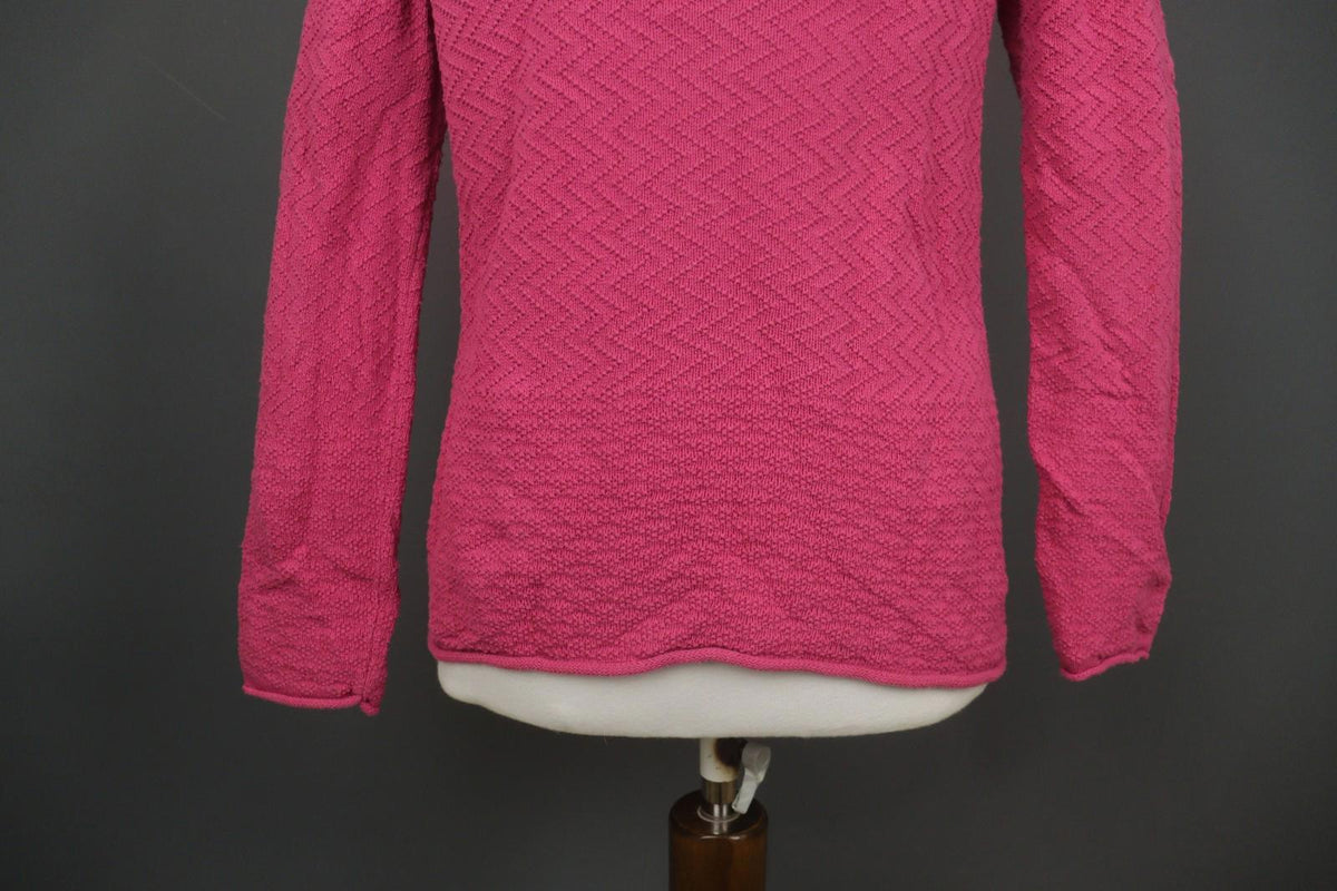 GUDRUN SJODEN Pink Cotton Knitted Long Sleeve Round Neck Pullover Sweater – Size S
