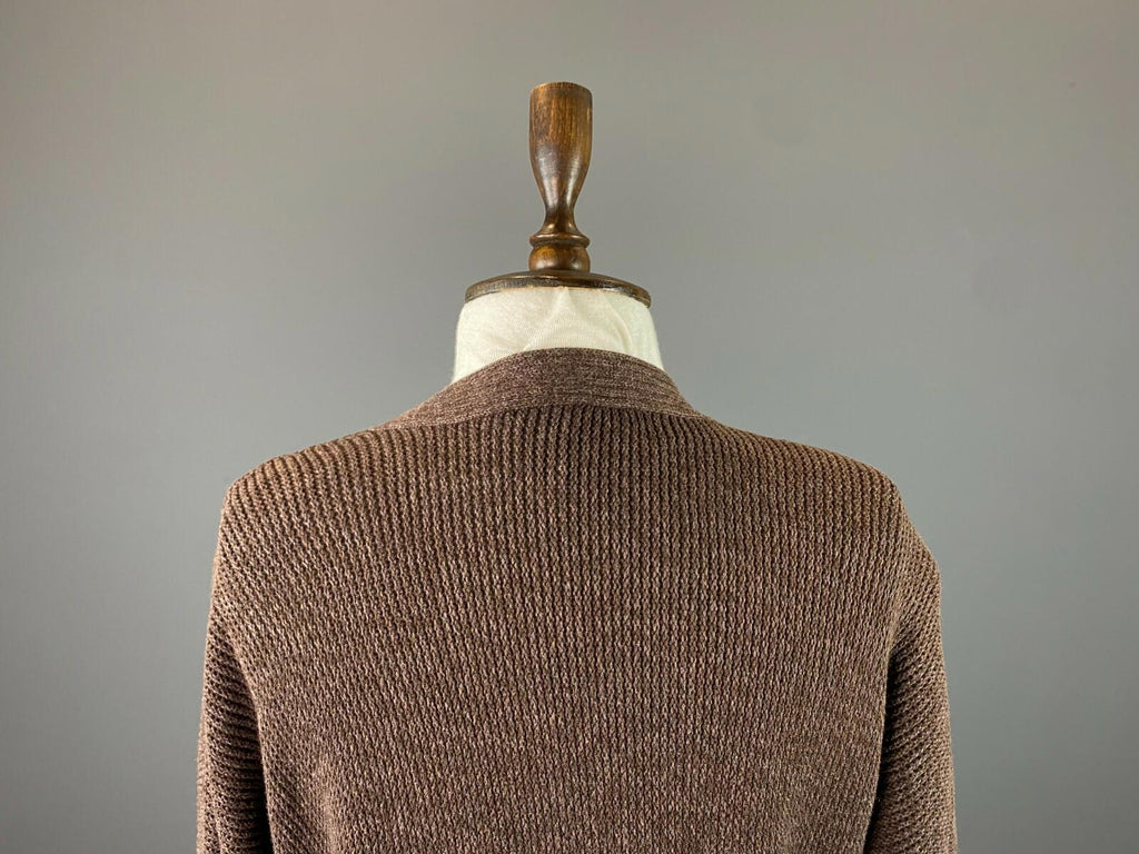 LAUREN RALPH LAUREN Brown Cotton Long Sleeve Cardigan Wrap Sweater – Size M