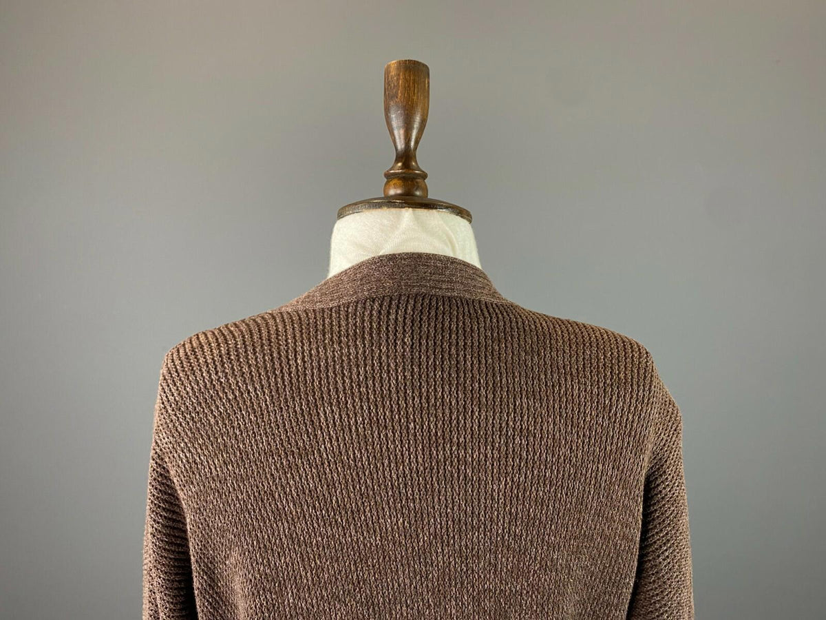 LAUREN RALPH LAUREN Brown Cotton Long Sleeve Cardigan Wrap Sweater – Size M