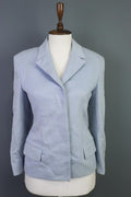 GIANNI VERSACE COUTURE Blue Single Breast Check Blazer Jacket Sz 38