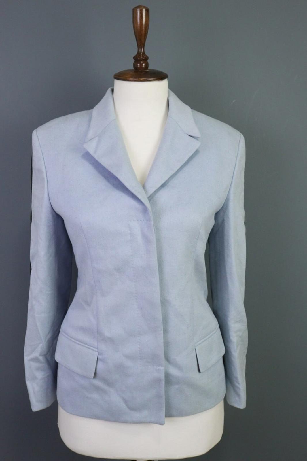 GIANNI VERSACE COUTURE Blue Single Breast Check Blazer Jacket Sz 38