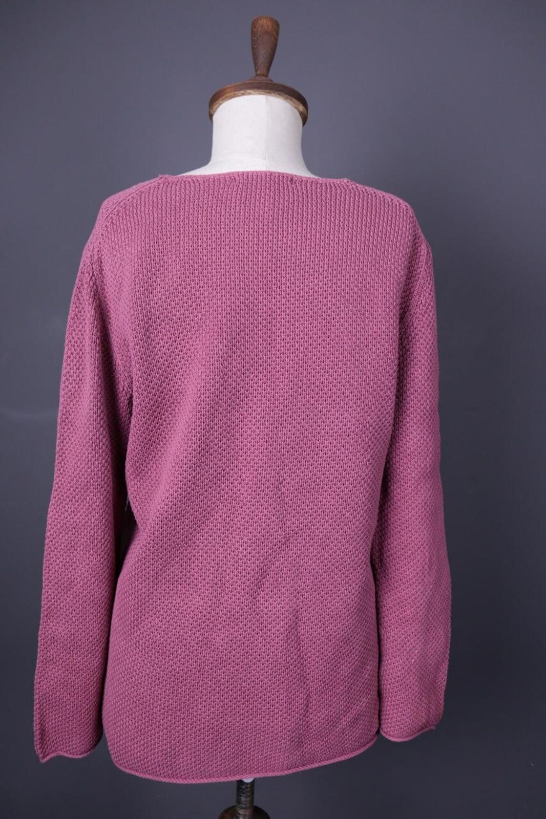 GUDRUN SJODEN Pink Cotton Chunky Knit Oversized Sweater – Size M