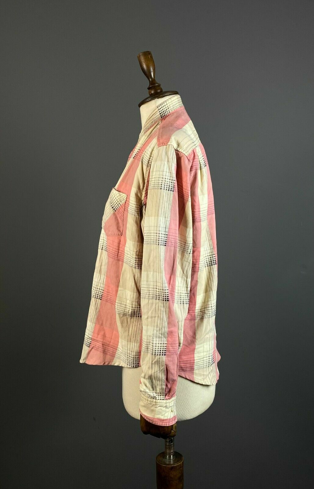 Supreme Pink Check Double Pocket Long Sleeve Button Up Shirt – Men's M
