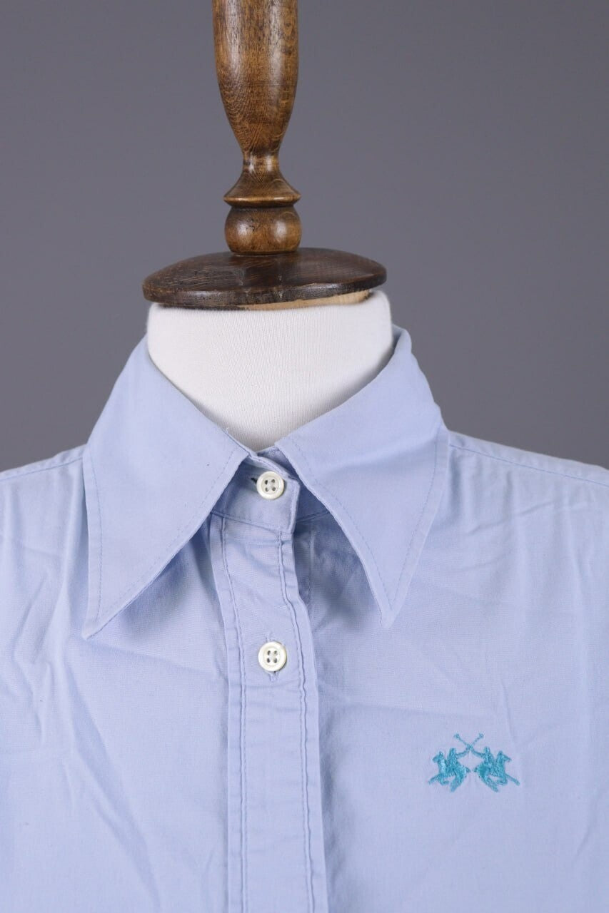 La Martina Buenos Aires Blue Button Down Long Sleeve Blouse Shirt – Size XL