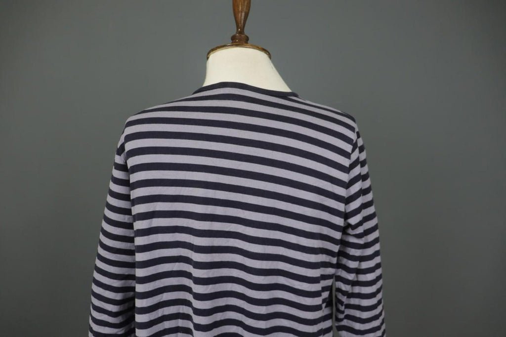 MARIMEKKO Gray & Black Striped 3/4 Sleeve Front Pockets Tunic Dress Sz S/M