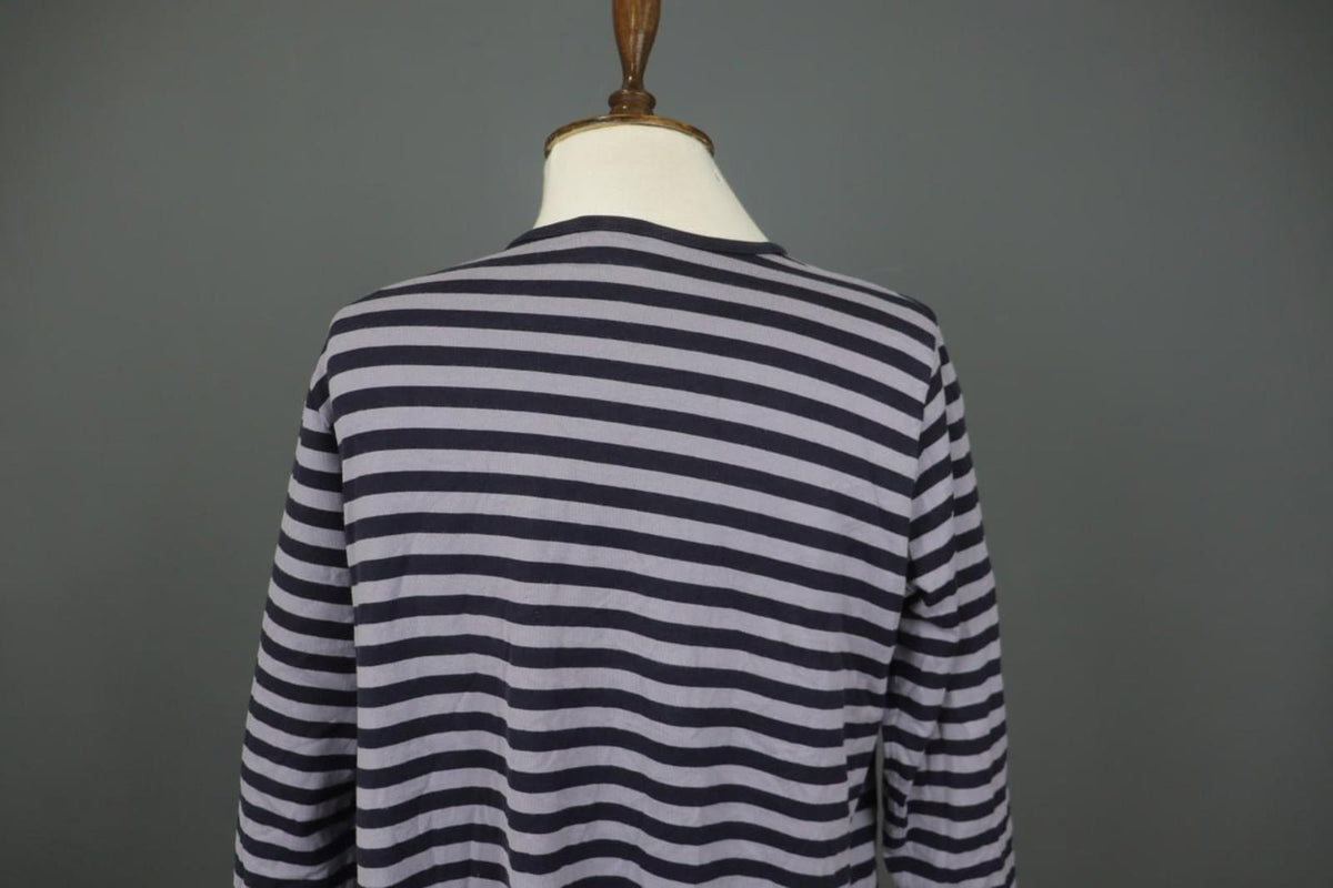MARIMEKKO Gray & Black Striped 3/4 Sleeve Front Pockets Tunic Dress Sz S/M